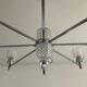 Vintage Italian chandelier from the 60s in chromed metal and glass