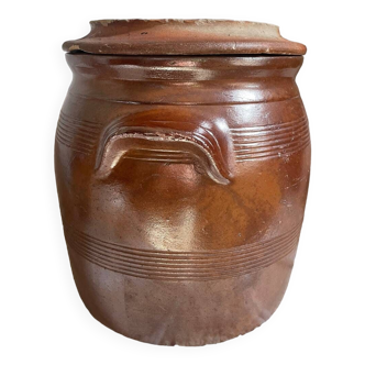Old stoneware salt cellar