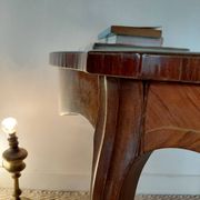 Flying table in Louis XV style with floral marquetry and bronze fittings.