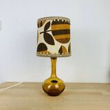 Amber bubble glass bottle lamp from the 70s