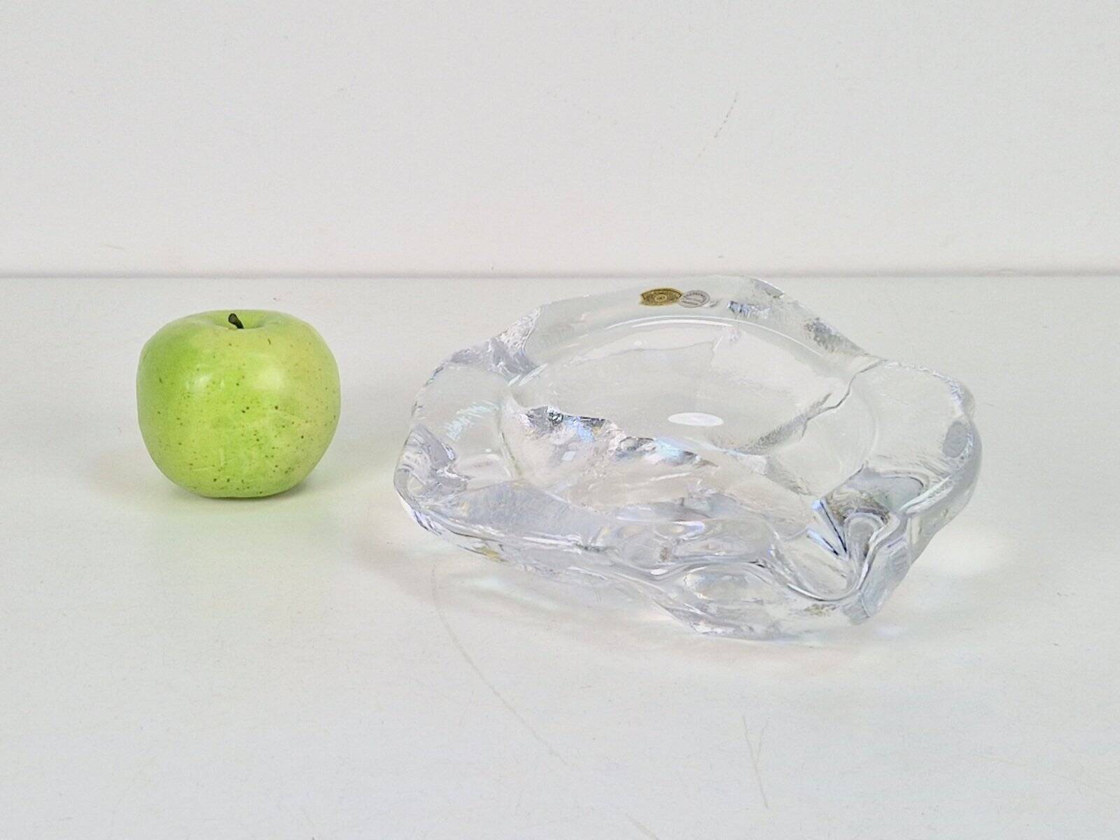 Vintage Brutalist Ice Glass Ashtray from Val Saint Lambert, 1960s