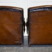 Set of Hand-Dyed Leather Cigar Chairs