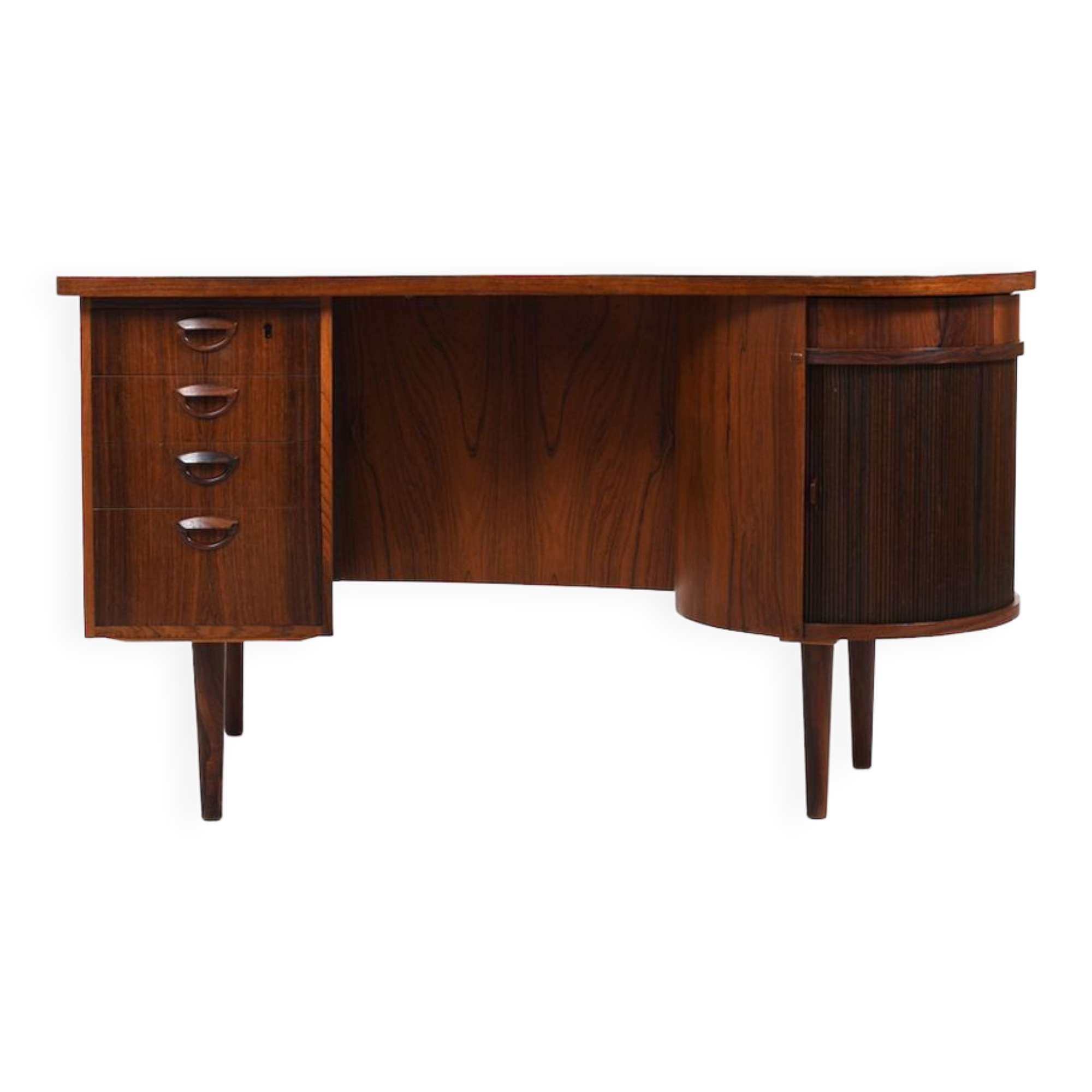 Fine Danish Kidney Desk Model 54 by Feldballes Møbelfabrik 1950s