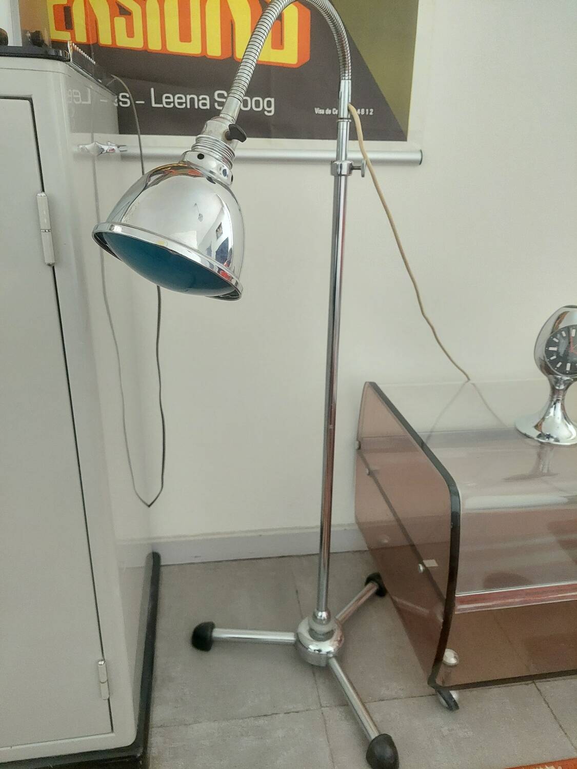1950s telescopic gooseneck floor lamp