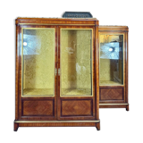Pair of Louis XVI Style Marquetry Display Cabinets, 19th Century
