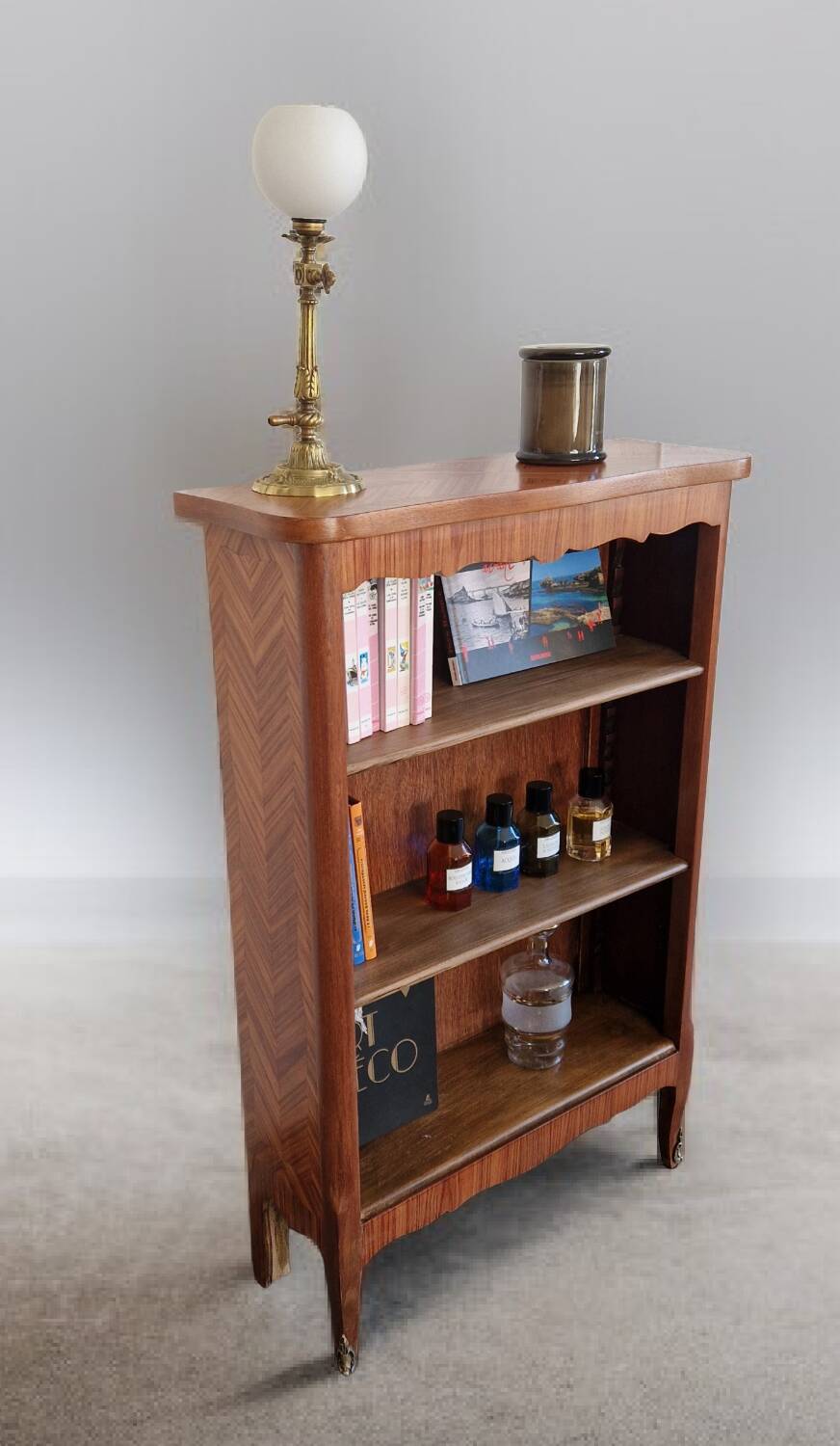 Bibus marquetry in rosewood, Transition style - Mid 20th century