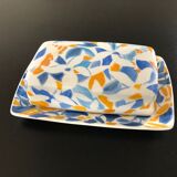 Butter dish painted by E. Monroy