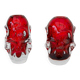 Vases en cristal rouge par Augustsson pour Åseda, ensemble de 2