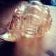 Suspension globe verre ambré bulles vintage 60s / plafonnier vintage / verre empoli
