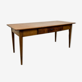 French antique dining table oak and pine