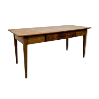 French antique dining table oak and pine