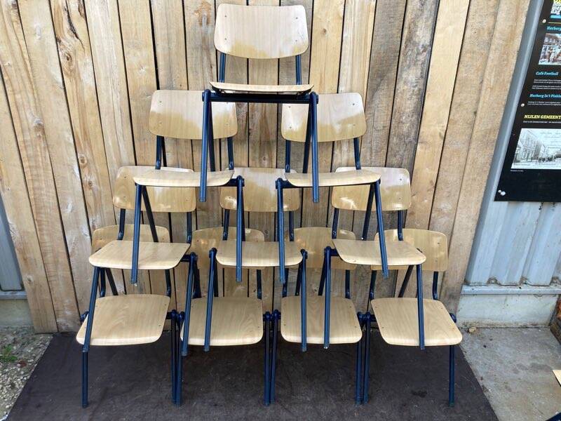 Vintage Galvanitas S35 chair – blue compass frame