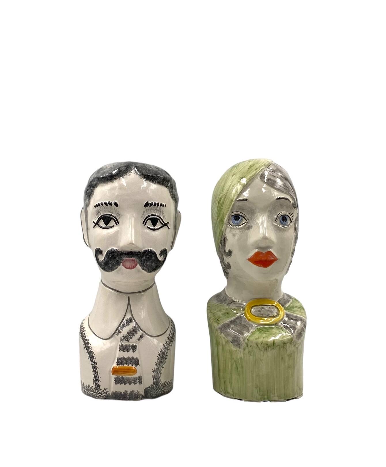 Tarcisio Tosin, Two half-bust sculptures, La Freccia, Vicenza Italy 1960s