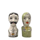 Tarcisio Tosin, Two half-bust sculptures, La Freccia, Vicenza Italy 1960s