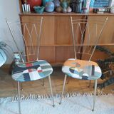 Pair of chairs in gold metal 50s