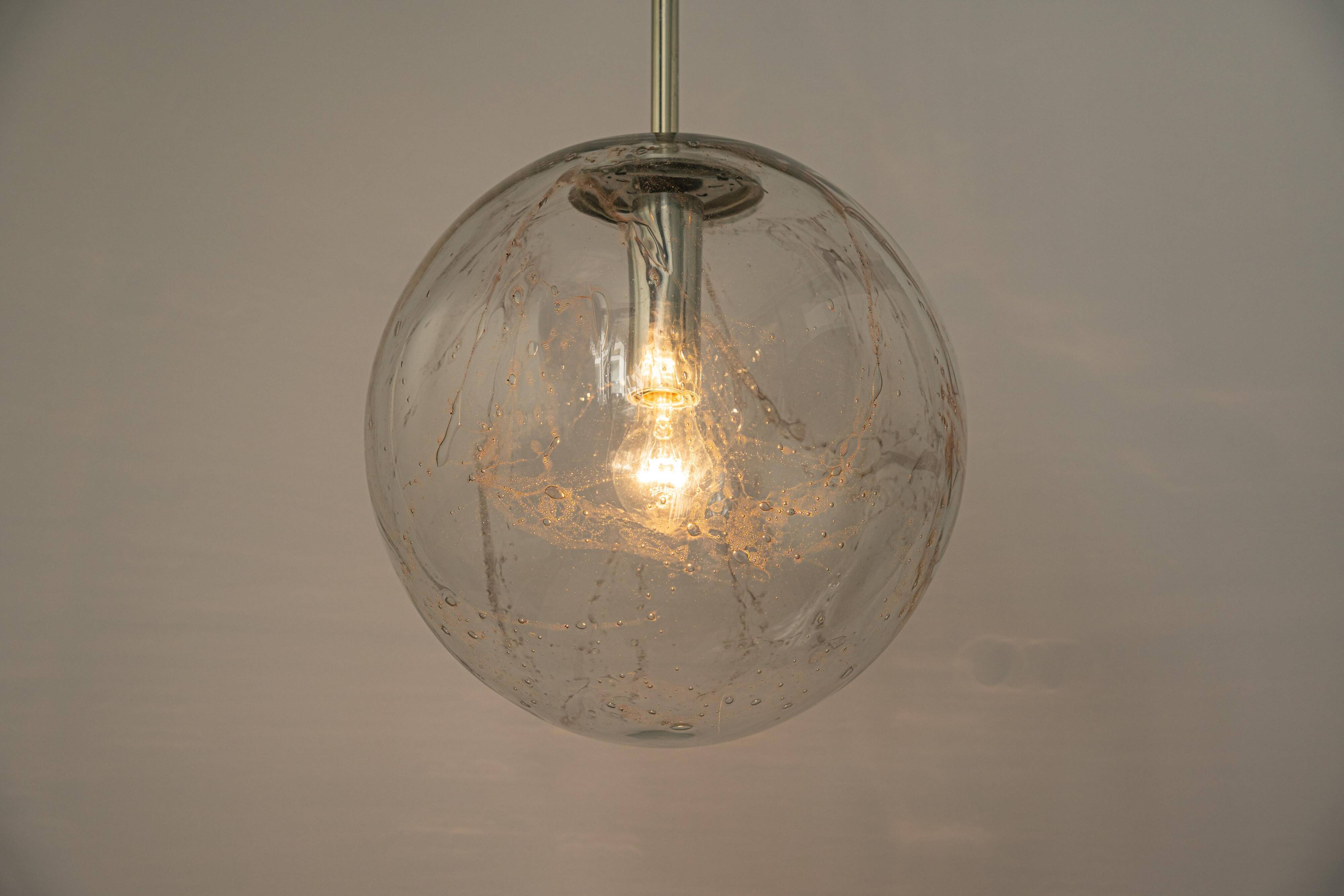 Large Murano ball pendant light by Doria, Germany, 1970s.