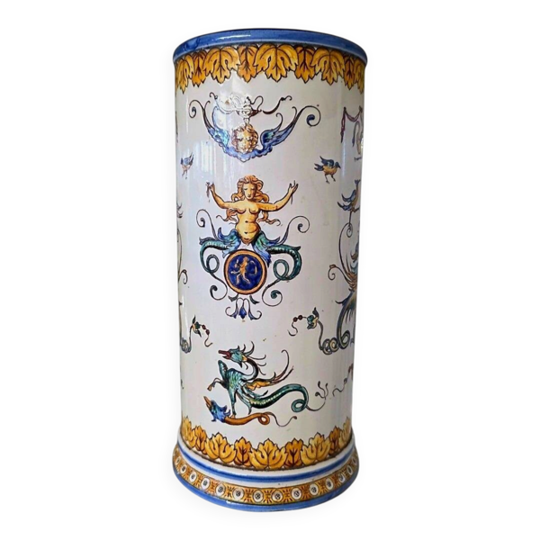 Vase cylindrique en faïence de Gien