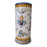 Cylindrical vase in Gien earthenware