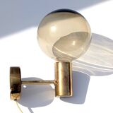 Brass and smoked glass wall lights Model V149 - Hans-Agne Jakobsson
