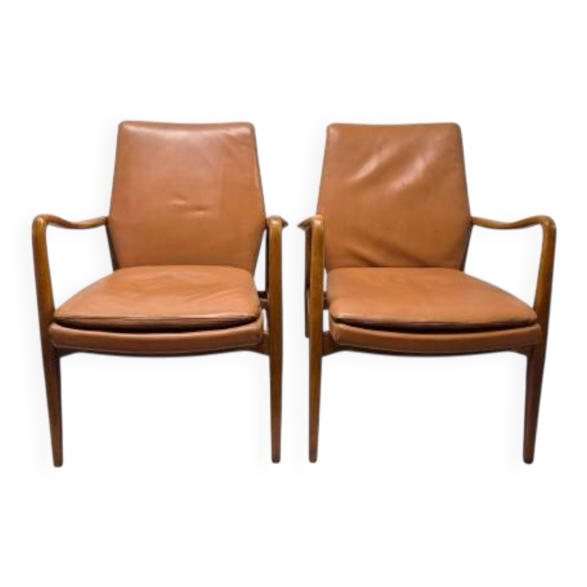 Pair of Scandinavian armchairs attributed to Axel Larsson, circa 1960.