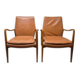 Pair of Scandinavian armchairs attributed to Axel Larsson, circa 1960.