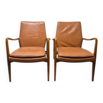 Pair of Scandinavian armchairs attributed to Axel Larsson, circa 1960.