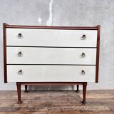 Teak chest of drawers and white formica drawers - 1960s