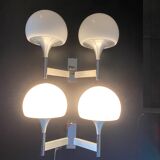 Paire d'applique double feux de Sciolari, Italie 1960