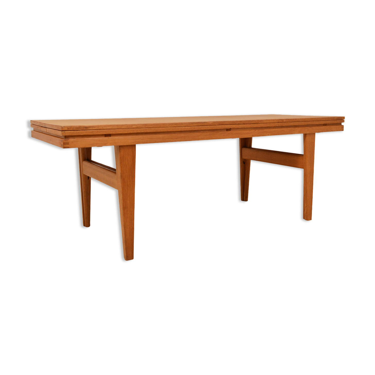 Extendable and adjustable Scandinavian oak coffee/dining table - 1960