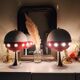 Paire de lampes Space âge cocci ball