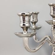 1950s Stunning Candelabra for Five Candles in Stainless Steel. Handmade. Made in Italy