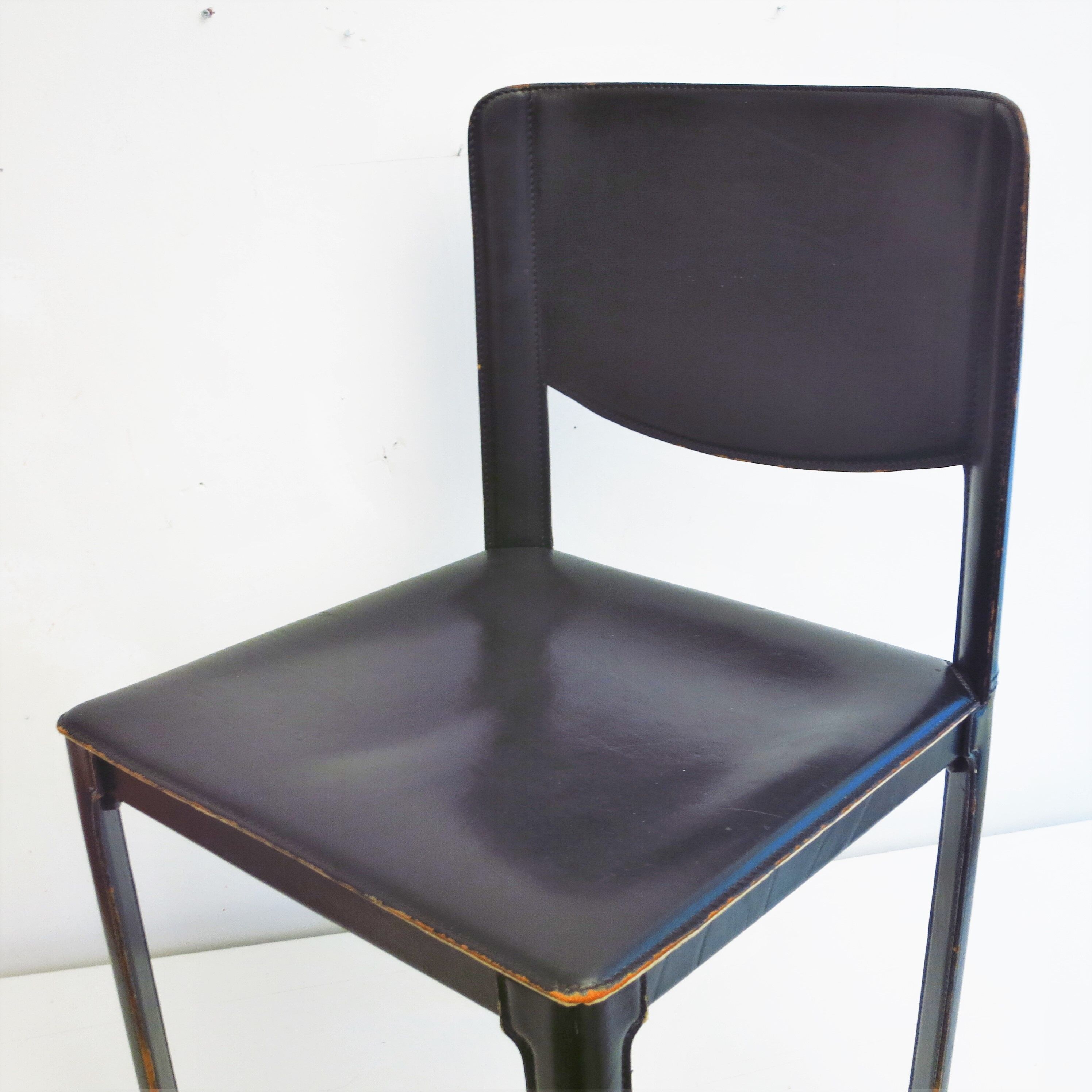 Matteo Grassi leather chair from the 80s