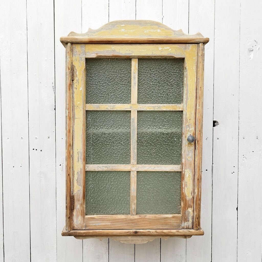 Meuble mural  armoire vitré en bois  50’s