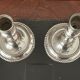 Pair of Christofle silver metal candle holders.