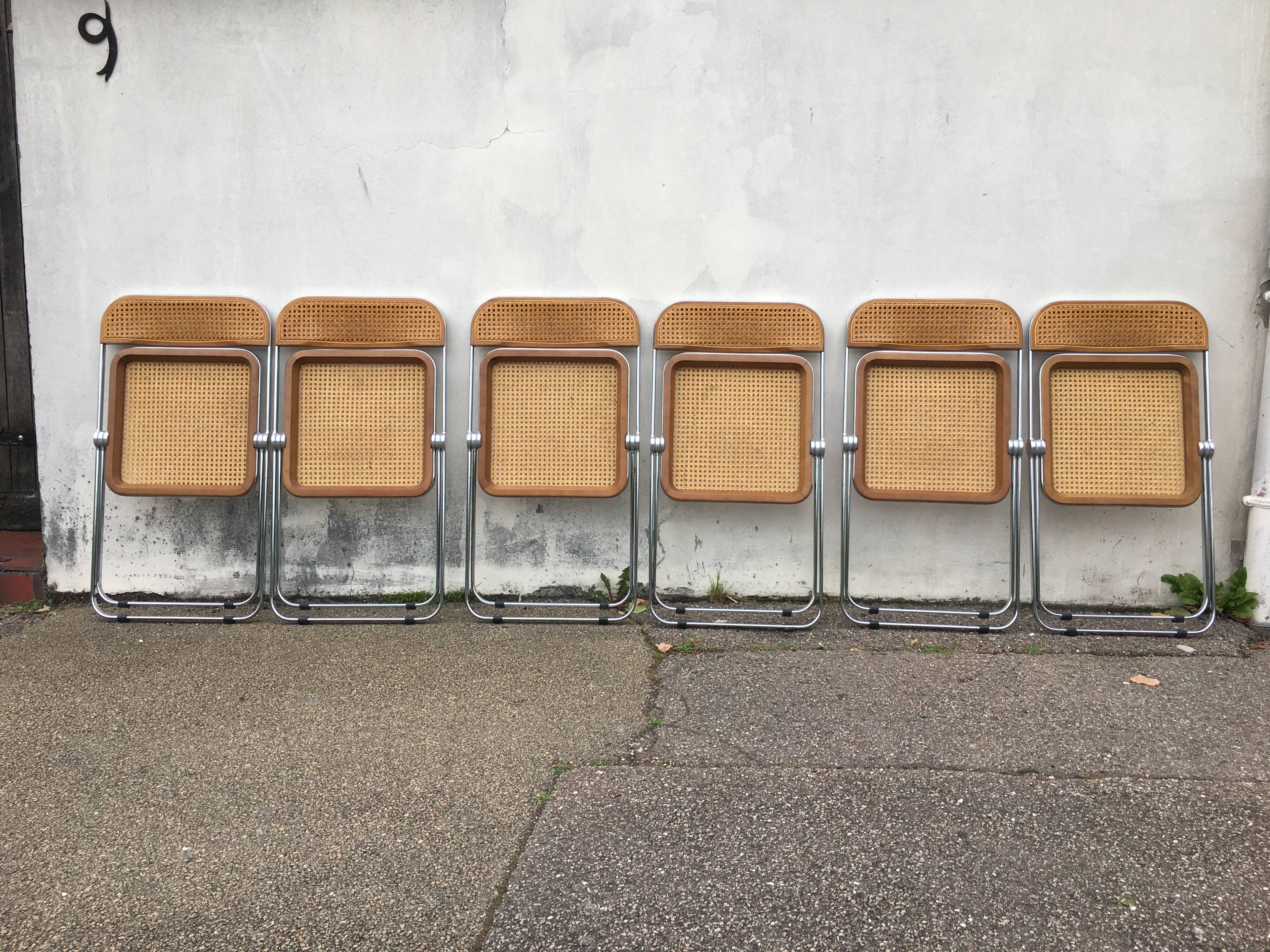 6 plia chairs by Giancarlo Piretti, Castelli circa 1967