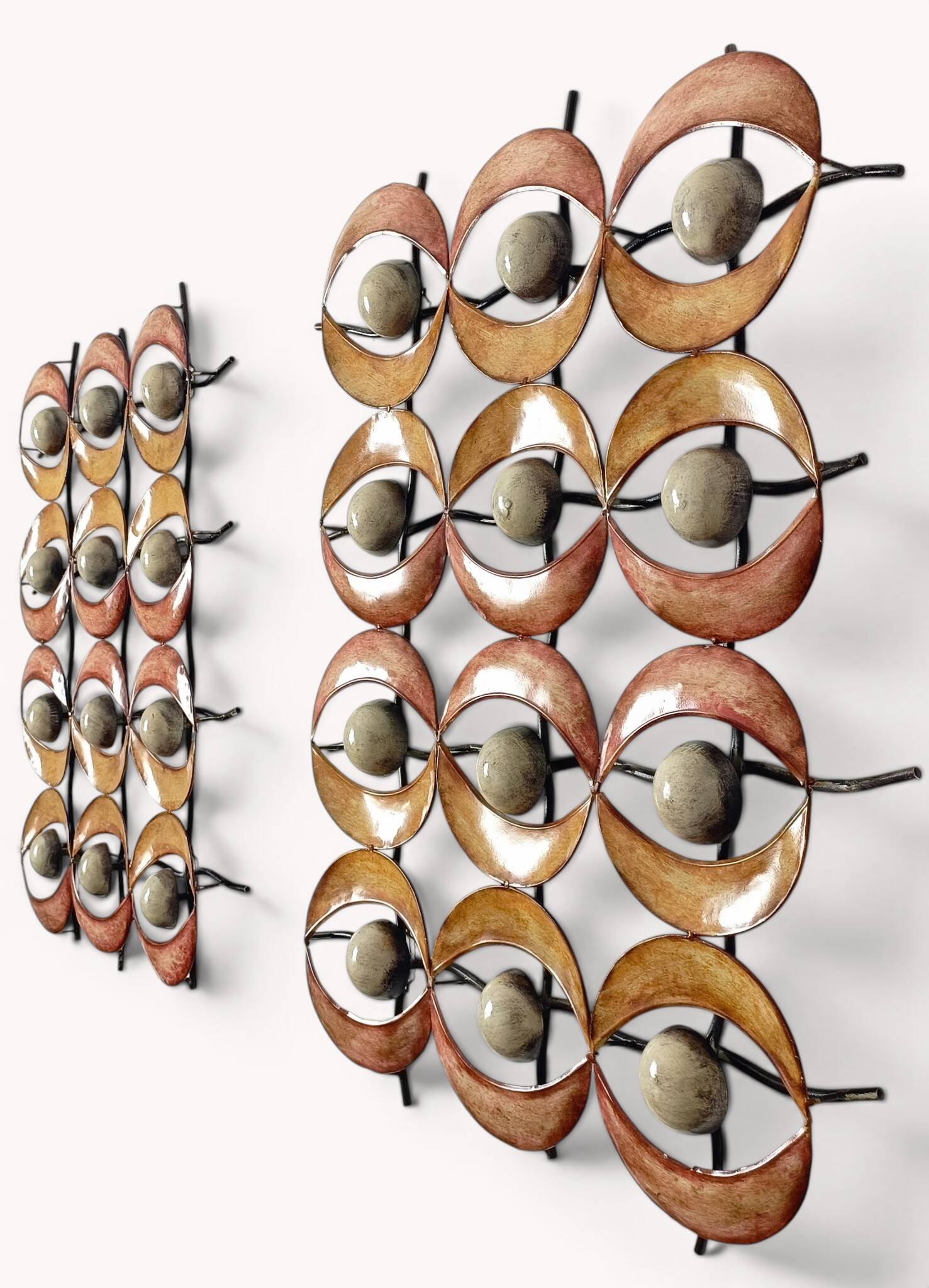 Spanish Brutalist Wall Sculptures in Painted Iron, circa 1970
