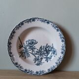 Hollow plate vintage flora St Amand blue flowers