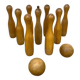 Jeu de 9 quilles en bois ancien