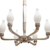 Art Deco silver-plated brass chandelier, 1920