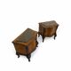 serpentine nightstands in walnut Art Deco