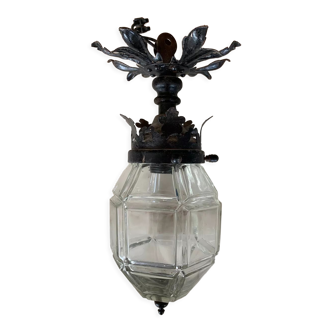 Antique lamp bronze and glass -1920