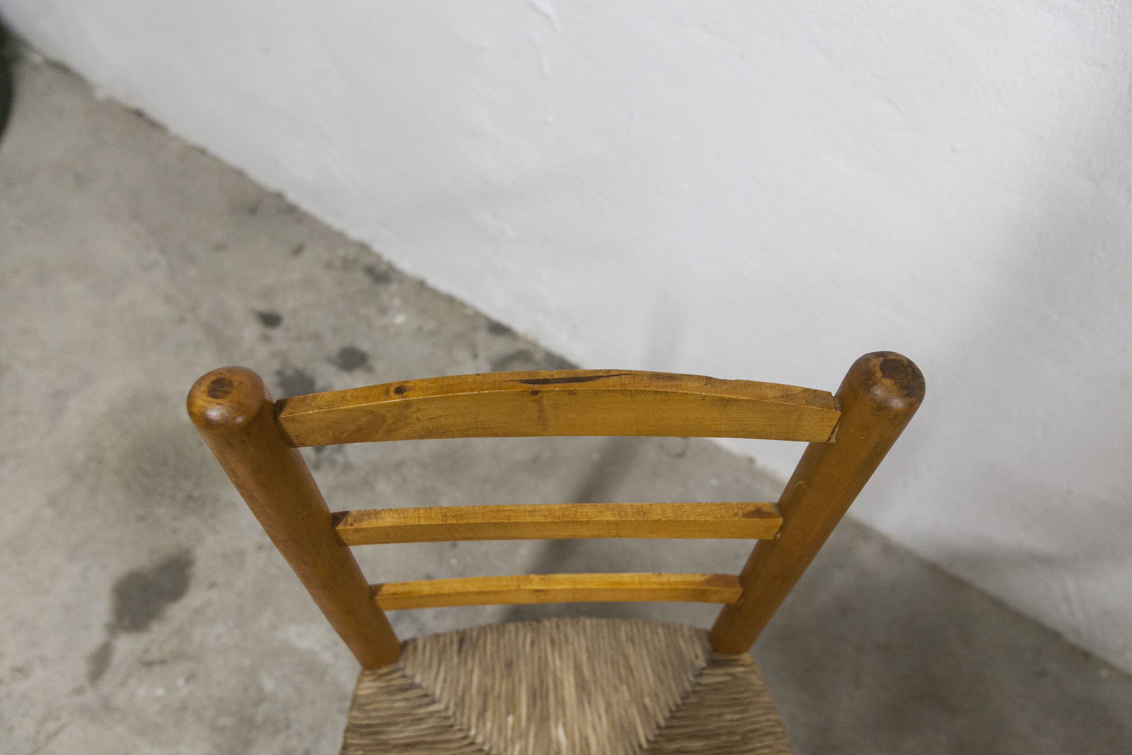 Pair of rustic chairs in solid ash