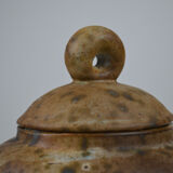 tripod ceramic with lid, signed Agnès Escala