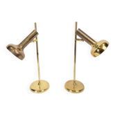 Vintage Brass Trumpet Table Lamps by Solken Leuchten, 1970s, Set of 2