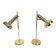 Vintage Brass Trumpet Table Lamps by Solken Leuchten, 1970s, Set of 2