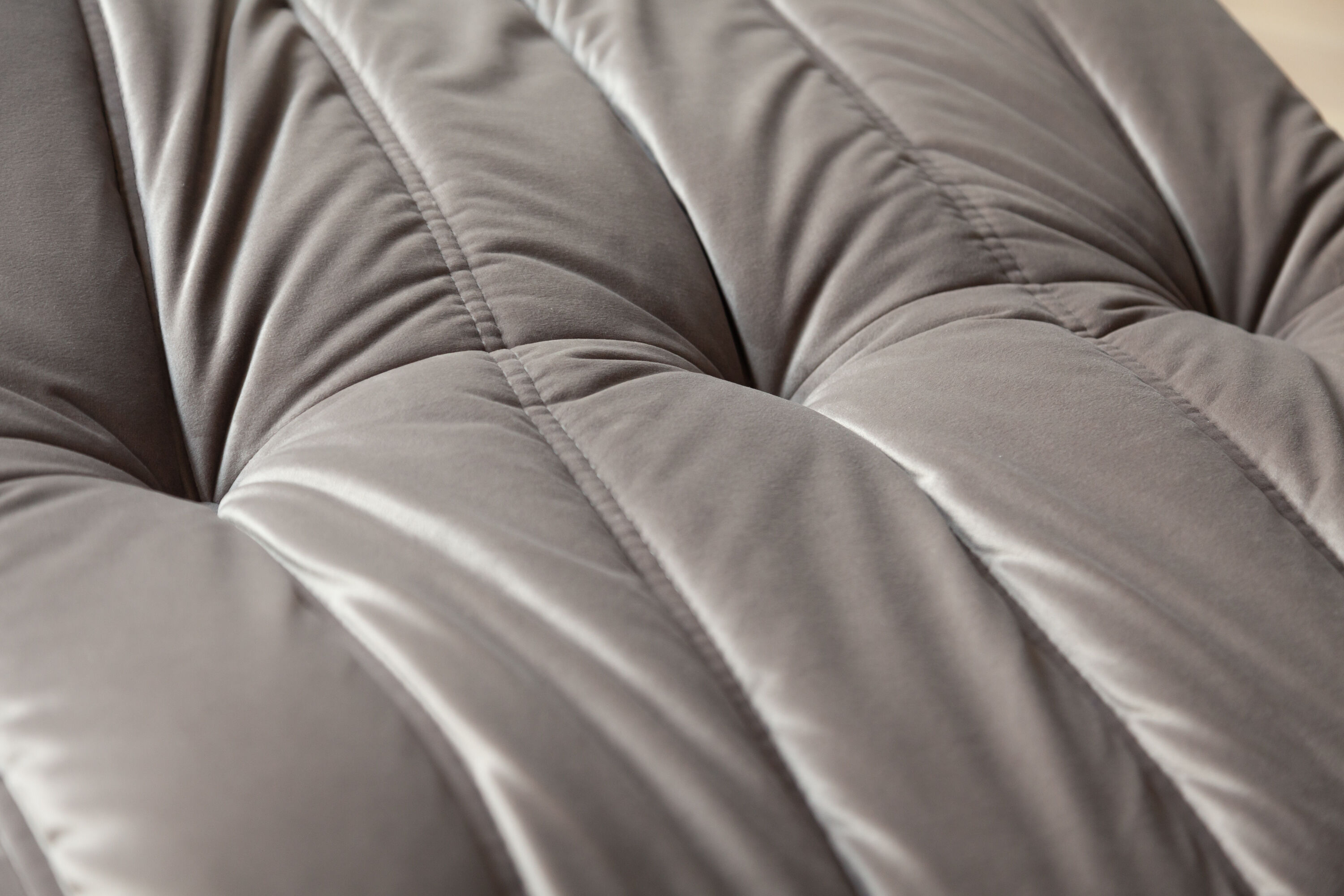 3-seater sofa, armchair and ottoman Togo velvet sofa designed by Michel Ducaroy 1973