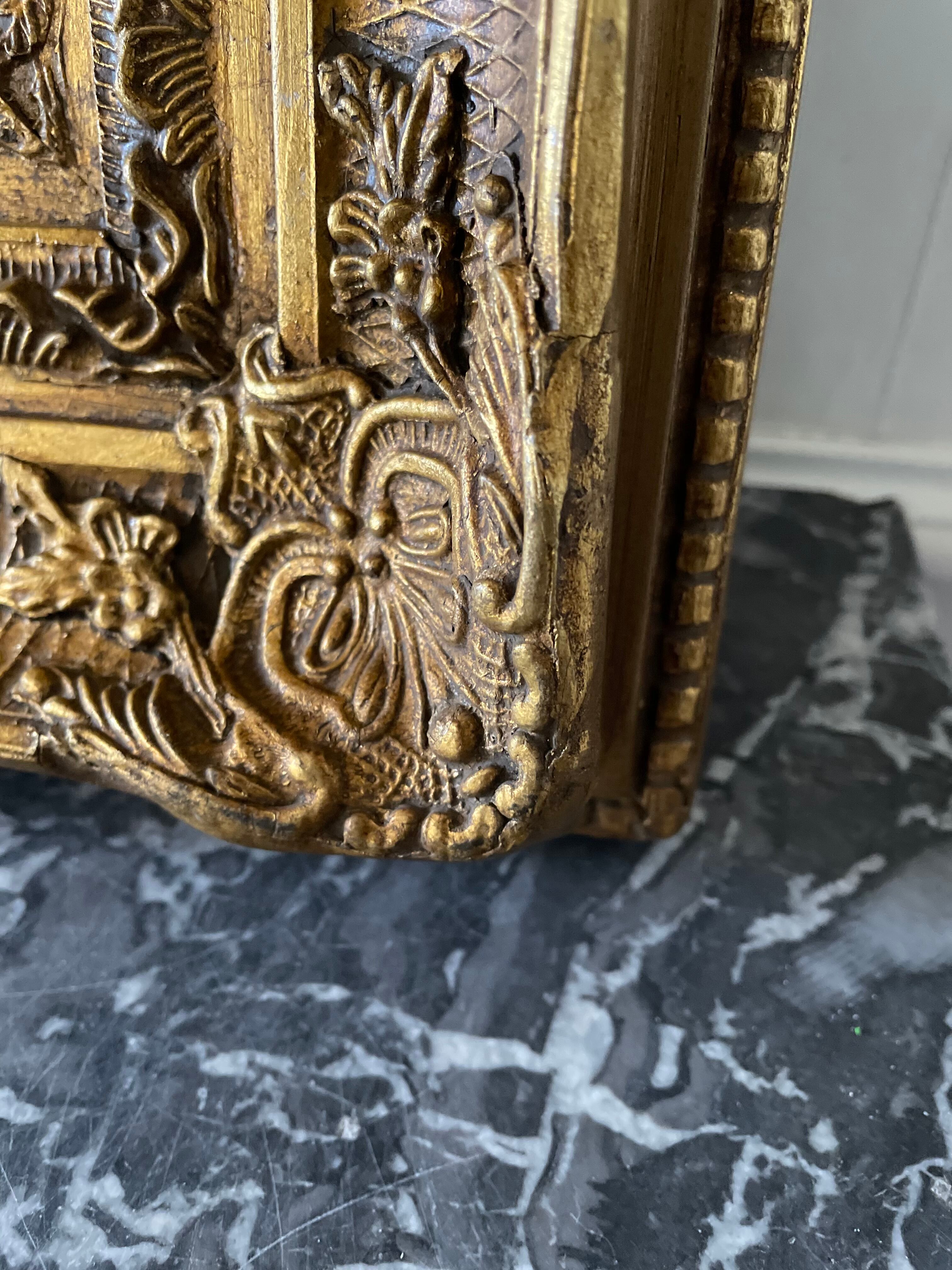 Gilded resin mirror Louis XV H47 X L42 style