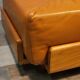 Stool / Ottoman Scandinavian leather & wood 1960
