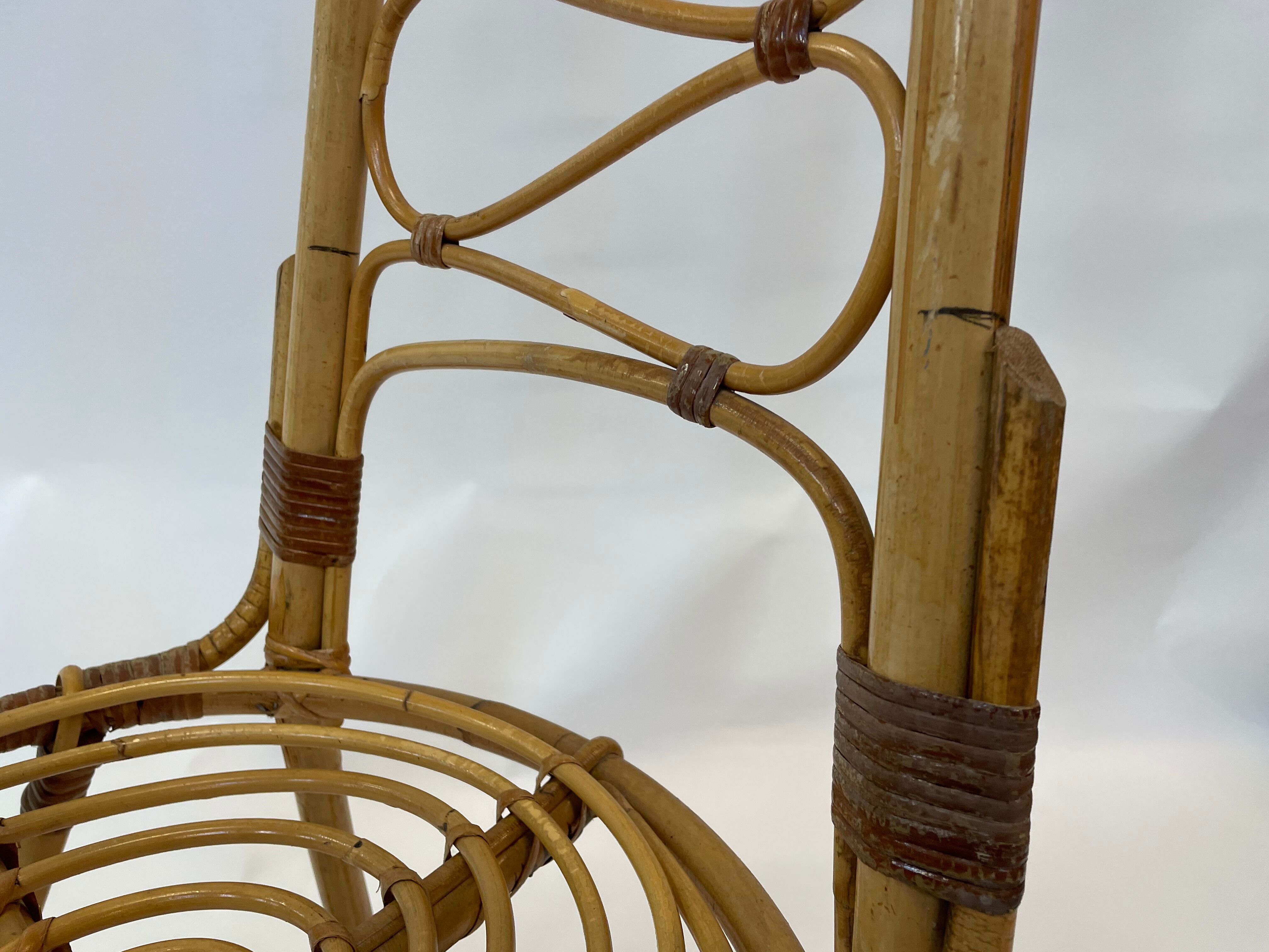Chaise vintage en rotin Rohe Noordwolde