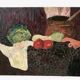 Oil painting on canvas still life fruit 1950